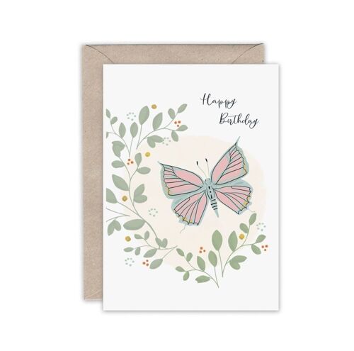 Happy birthday butterfly greeting card