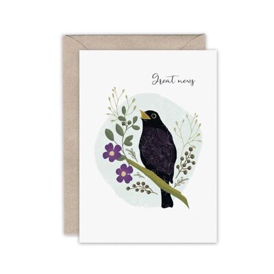 Great news singing blackbird everyday greeting card