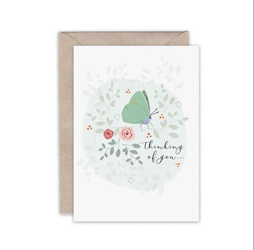 Green hairstreak thinking of you everyday greeting card