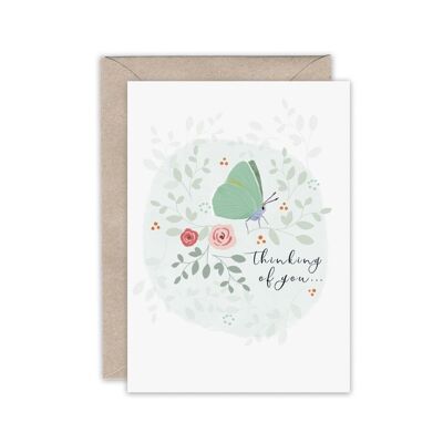 Green hairstreak thinking of you everyday greeting card