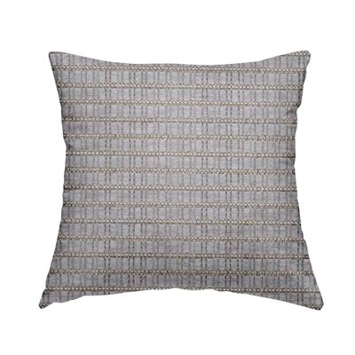 Woven Fabric Hopsack Silver Grey Pattern Cushions Piped Finish Handmade To Order
