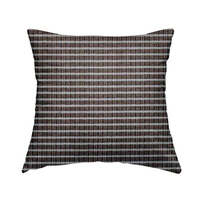 Woven Fabric Hopsack Brown Pattern Cushions Piped Finish Handmade To Order