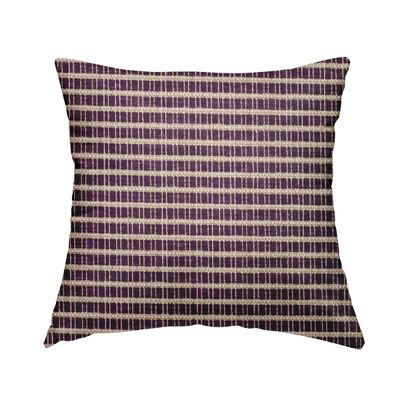 Woven Fabric Hopsack Purple Pattern Cushions Piped Finish Handmade To Order