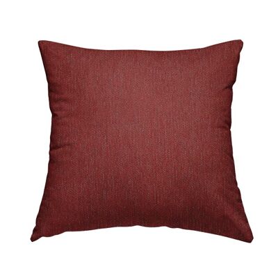 Chenille Fabric Soft Woven Red Plain Cushions Piped Finish Handmade To Order