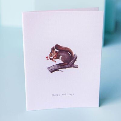 Tokyomilk Happy Holiday Squirrel Greeting Card