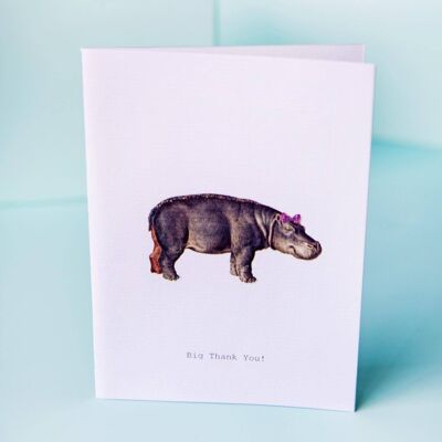 Tokyomilk Thank you Hippo Greeting Card
