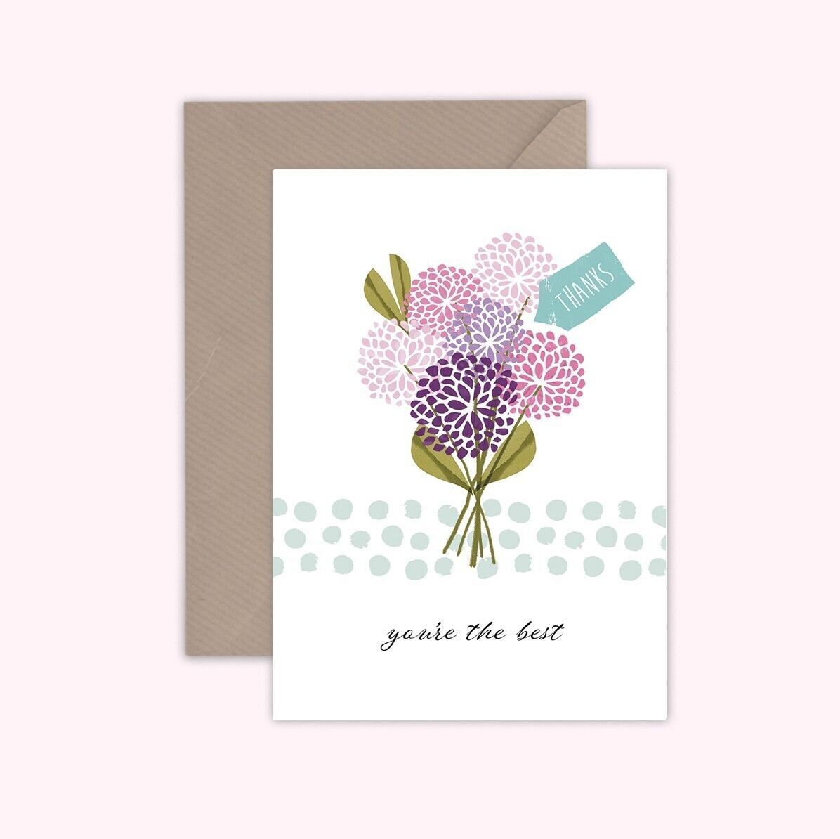 Thanks a bunch card peonies