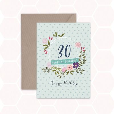 30 years awesome card