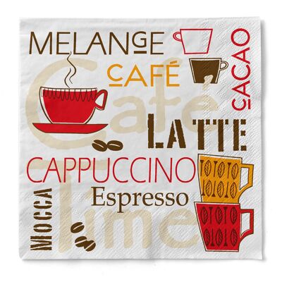 Serviette Cafe Latte en marron en tissu 33 x 33 cm, 20 pièces
