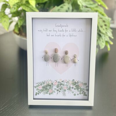 A4 PEBBLE ARTWORK GIFT |  Grandparents may hold our tiny hands