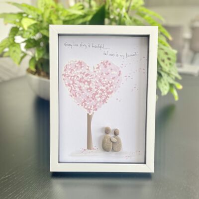 A4 PEBBLE ARTWORK GIFT |  Every love story is beautiful....