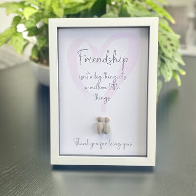 A4 KIESELARTWERK GESCHENK | HERZ - Freundschaft