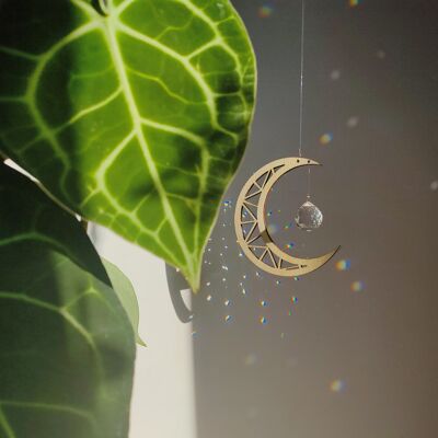 LA LUNE Suncatcher in wood and glass crystal
