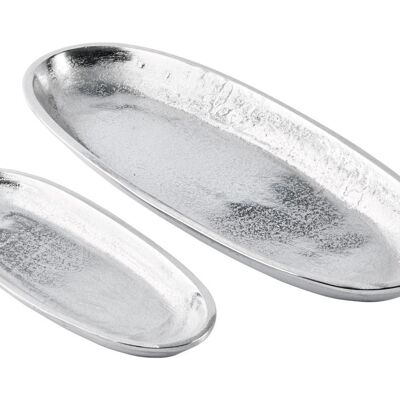 Set di 2 ciotole in alluminio argento 38 cm