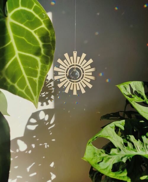 LE SOLEIL Suncatcher in wood and glass crystal
