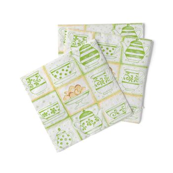 Serviette en tissu vert Cookie 33 x 33 cm, 20 pièces 2