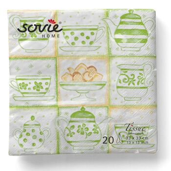 Serviette en tissu vert Cookie 33 x 33 cm, 20 pièces 5