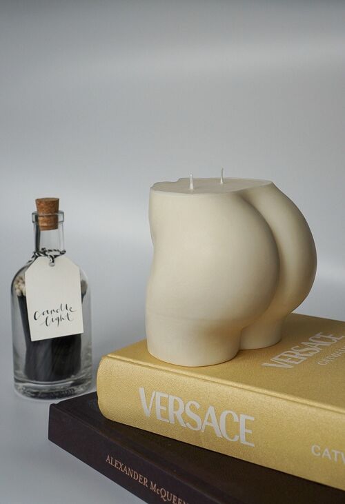 Extra Large Double Wick Cheeky Bum Candle - 100% Natural Soy Wax - Sculpture Decor