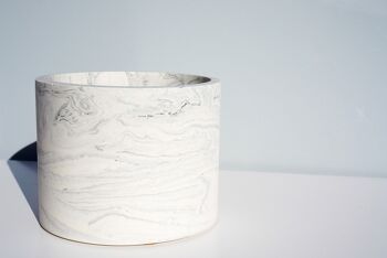 Pot de fleurs en marbre Jesmonite fait à la main Design monochrome blanc et noir - Jardinière en résine écologique faite à la main 3
