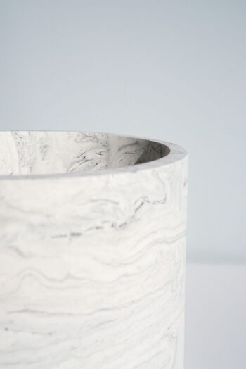 Pot de fleurs en marbre Jesmonite fait à la main Design monochrome blanc et noir - Jardinière en résine écologique faite à la main 4