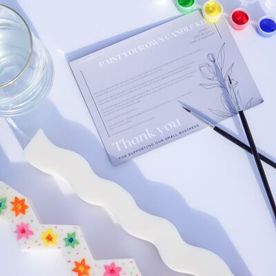 Pinte su propio kit de velas - Velas en zigzag y onduladas con juego de pintura y pinceles - Kit para 2 personas