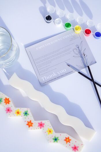 Peignez votre propre kit de bougies - Bougies Zig Zag & Wave avec kit de peinture et pinceaux - Kit 2 personnes 1