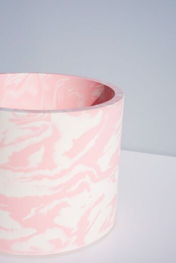 Conception de pot de plante en marbre rose et blanc Jesmonite fait à la main - Jardinière en résine écologique faite à la main 6