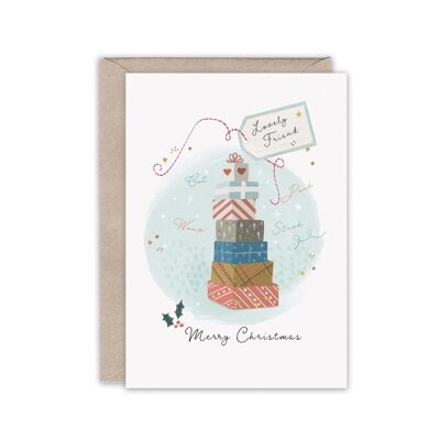 LOVELY FRIEND Luxury Foiled Christmas Card