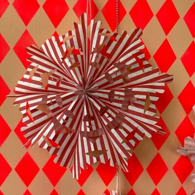 Papiertüten-Fan-Kit – 6 Stück – Rot und Weiß