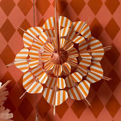 Paper Bag Fan Kit - Pack of 6 - Orange & White