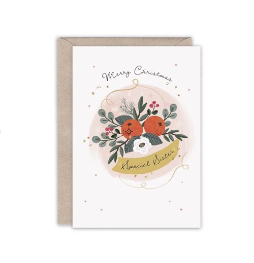 SPECIAL SISTER Luxury Foiled Christmas Card