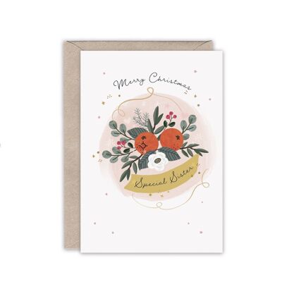 SPECIAL SISTER Luxury Foiled Christmas Card