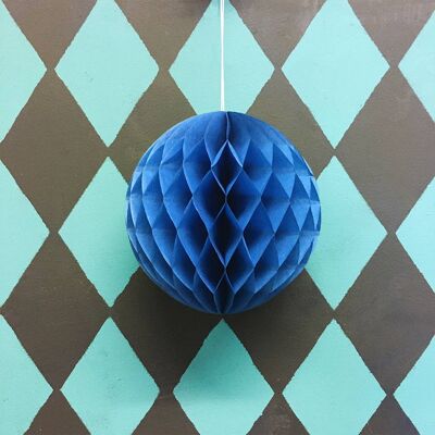 Paper Ball Decoration - Pack of 6 - Deep Sea Blue