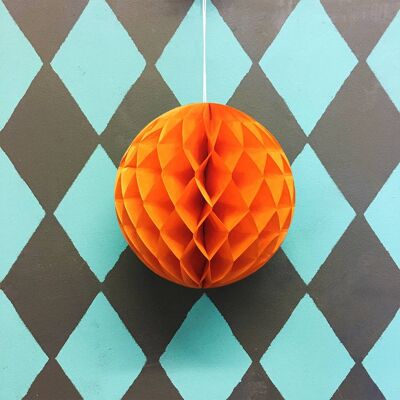 Paper Ball Decoration - Pack of 6 - Orange