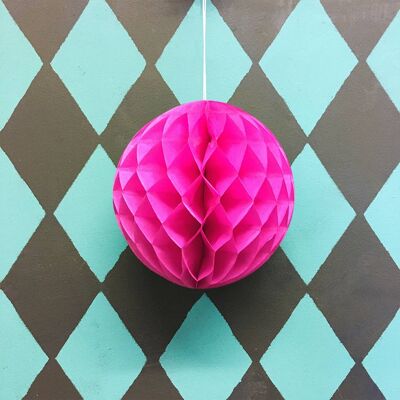 Paper Ball Decoration - Pack of 6 - Cerise Pink