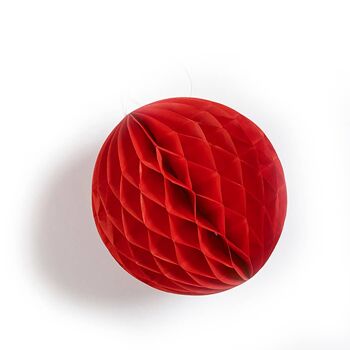 Boule de Décoration en Papier - Paquet de 6 - Rouge 2