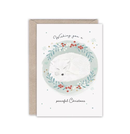 SNOW FOX Luxury Foiled Christmas Card