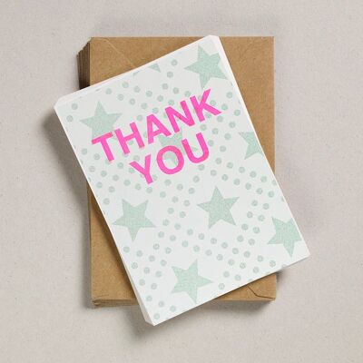 A6 Thank You Notecards - Green Star & Spot