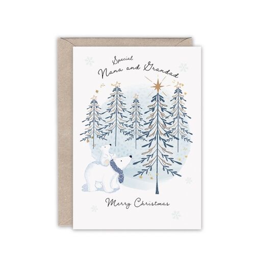 NANA AND GRANDAD Luxury Foiled Christmas Card