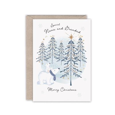 NANA AND GRANDAD Luxury Foiled Christmas Card