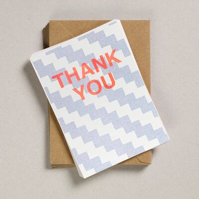 A6 Thank You Notecards - Blue Step