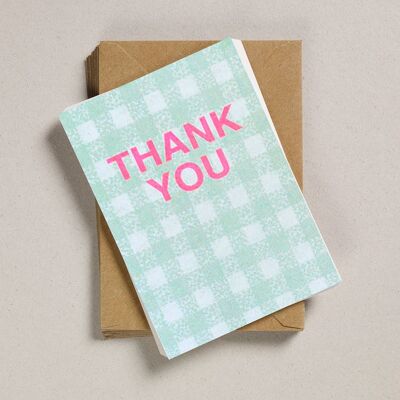 Tarjetas de agradecimiento A6 - Mint Gingham