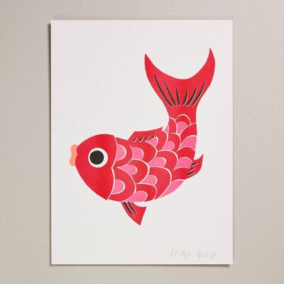 Risograph Print - Koi-Fische