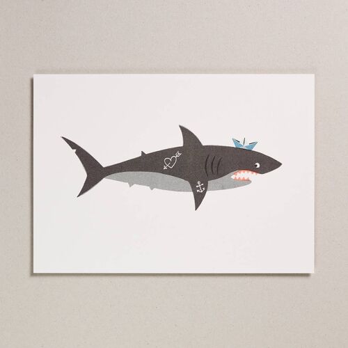Risograph Print - Shark