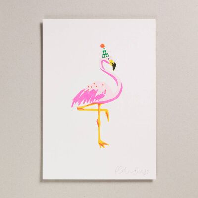 Risograph-Druck - Flamingo