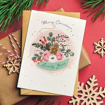 Cartolina di Natale sventata di lusso LOVELY AUNT