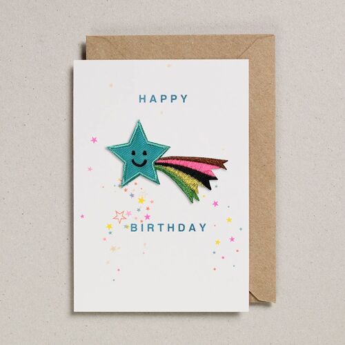 Patch Cards - Pack of 6 - Birthday Shooting Star