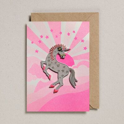 Carte patch (confezione da 6) Unicorno rosa sole
