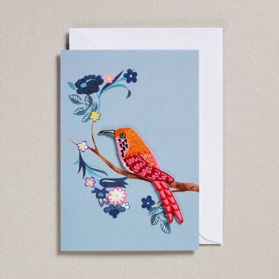 Embroidered Bird Cards - Pack of 6 - Blank (GC-BIR-0005)