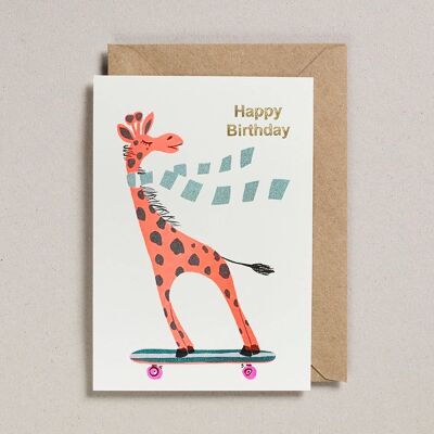 Tarjetas Confetti Pets - Pack de 6 - Happy Birthday Giraffe